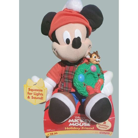 Fisher Price 2001 Disney Mickey Mouse Holiday Friend 12" Plush NOS - Picture 1 of 9